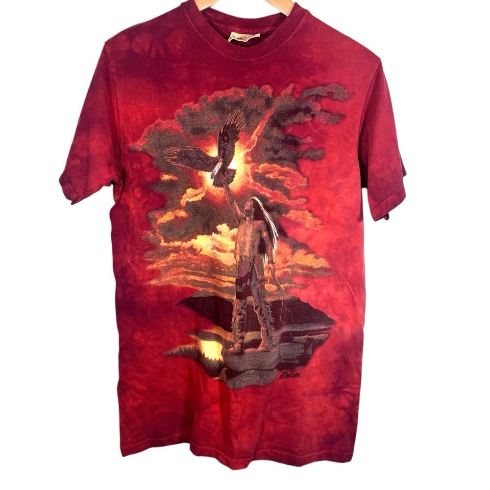 Vintage The Mountain 90’s Native American Sunset Eagle Tie Dye T-Shirt Size M